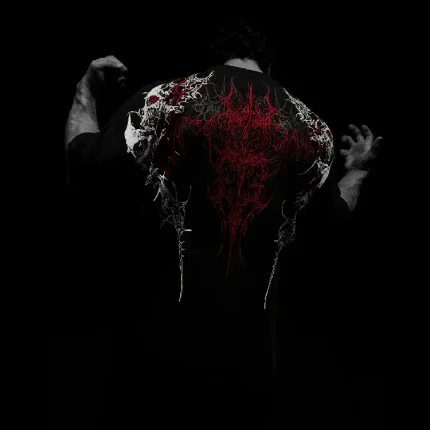 Breathedivinity Bone Splitter Oversized T Shirt HEAVENLY RED 1.webp