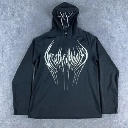 Breathedivinity Mens Large Black White Sweatshirt Slim Fit Hoodie 4.webp