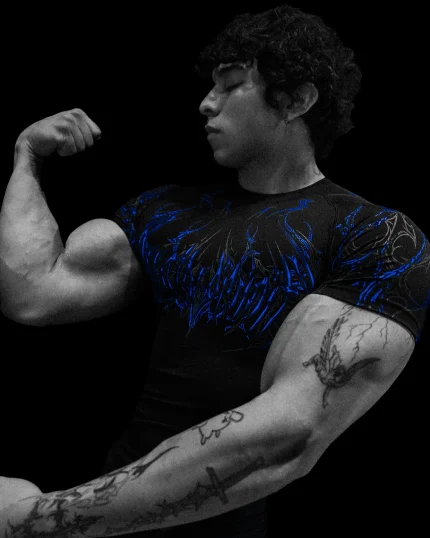 Void Tech™ Corrupted Short sleeve Compression BLUE.webp